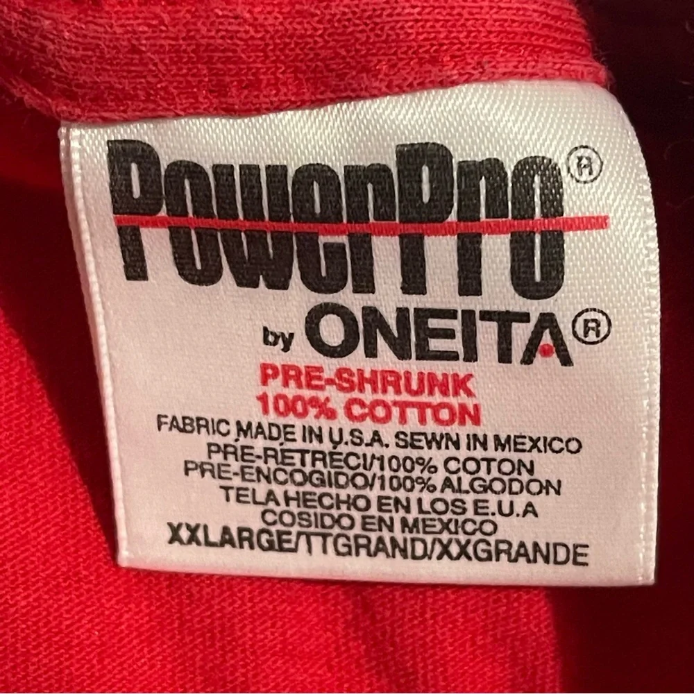 PowerPro Shirt Men 2XL Red Cotton‎ Athletic Logo Lightweight Short Sleeve Tee